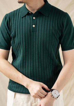 Camisa Polo Listrada Retrô de Algodão