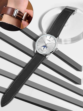 TOMI Men Luxury Leather Strap Watch Business and Leisure Large Dial Calendar Men Quartz Watch Relogio Masculino