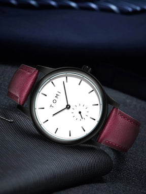 TOMI Fashion Men's Two Pin Half Belt Watch Casual and Minimalist Men's Quartz Watch