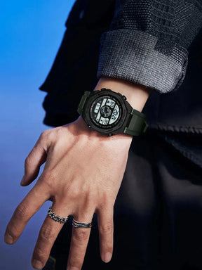 TOMI New Night Light Digital Men Electronic Watch Dual Display Outdoor Waterproof Military Sports Electronic Watch Student Watch