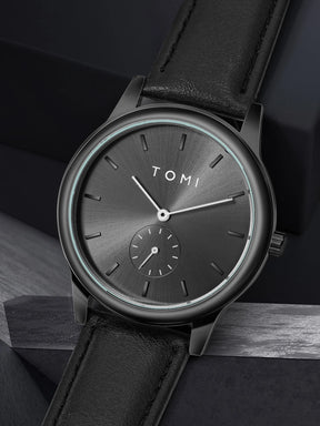 TOMI Fashion Men's Two Pin Half Belt Watch Casual and Minimalist Men's Quartz Watch
