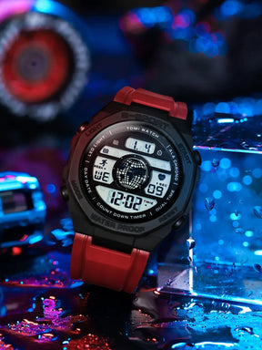 TOMI New Night Light Digital Men Electronic Watch Dual Display Outdoor Waterproof Military Sports Electronic Watch Student Watch