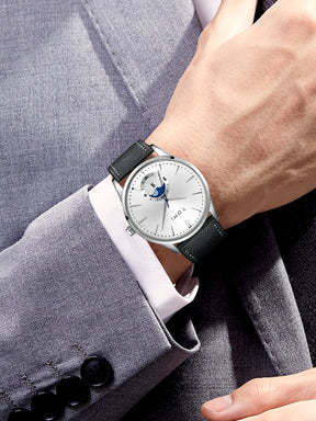 TOMI Men Luxury Leather Strap Watch Business and Leisure Large Dial Calendar Men Quartz Watch Relogio Masculino