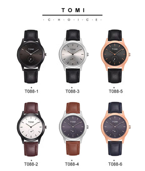 TOMI Fashion Men's Two Pin Half Belt Watch Casual and Minimalist Men's Quartz Watch