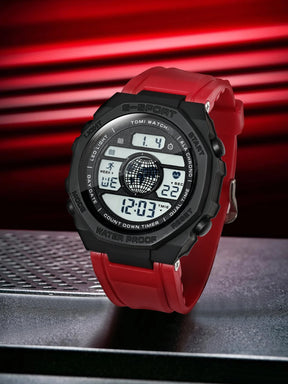 TOMI New Night Light Digital Men Electronic Watch Dual Display Outdoor Waterproof Military Sports Electronic Watch Student Watch