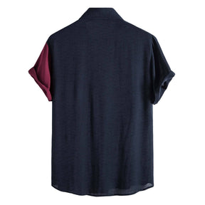 Camisa de manga curta de duas cores
