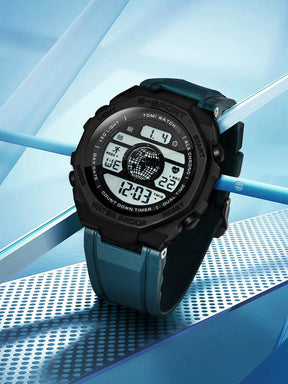 TOMI New Night Light Digital Men Electronic Watch Dual Display Outdoor Waterproof Military Sports Electronic Watch Student Watch