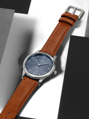 TOMI Fashion Men's Two Pin Half Belt Watch Casual and Minimalist Men's Quartz Watch