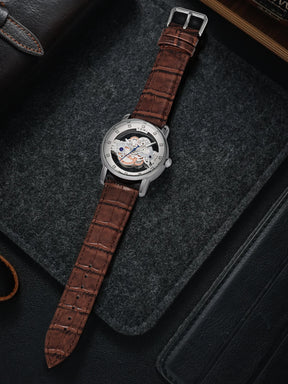 Relógio Deorro de Luxo Diamante  Couro Legítimo