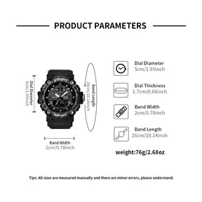 TOMI Men's LED Waterproof Digital Watch Men's Fitness Electronic Watch Multi functional Military Sports Watch Children's Gift