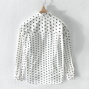 Camisa Antonios de algodão puro com estampado de pontos