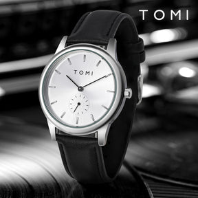 TOMI Fashion Men's Two Pin Half Belt Watch Casual and Minimalist Men's Quartz Watch
