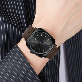 TOMI 2PCS Men Casual Fashion Watch Glasses Gift Set Classic Simple Square Case Men Quartz Watch Watch Clock Gift Set Reloj