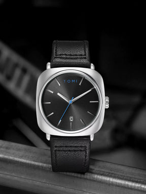 TOMI 2PCS Men Casual Fashion Watch Glasses Gift Set Classic Simple Square Case Men Quartz Watch Watch Clock Gift Set Reloj