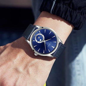 TOMI Men Luxury Leather Strap Watch Business and Leisure Large Dial Calendar Men Quartz Watch Relogio Masculino