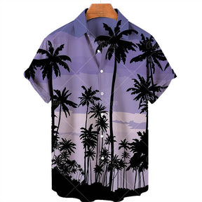 Camisa de Manga Curta de Verão Havaiana