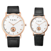 TOMI Classic Simple Couple Quartz Watch Leather Strap Rose Gold Fashion Men's And Women's Watch Casual Business Watch Clock Gift