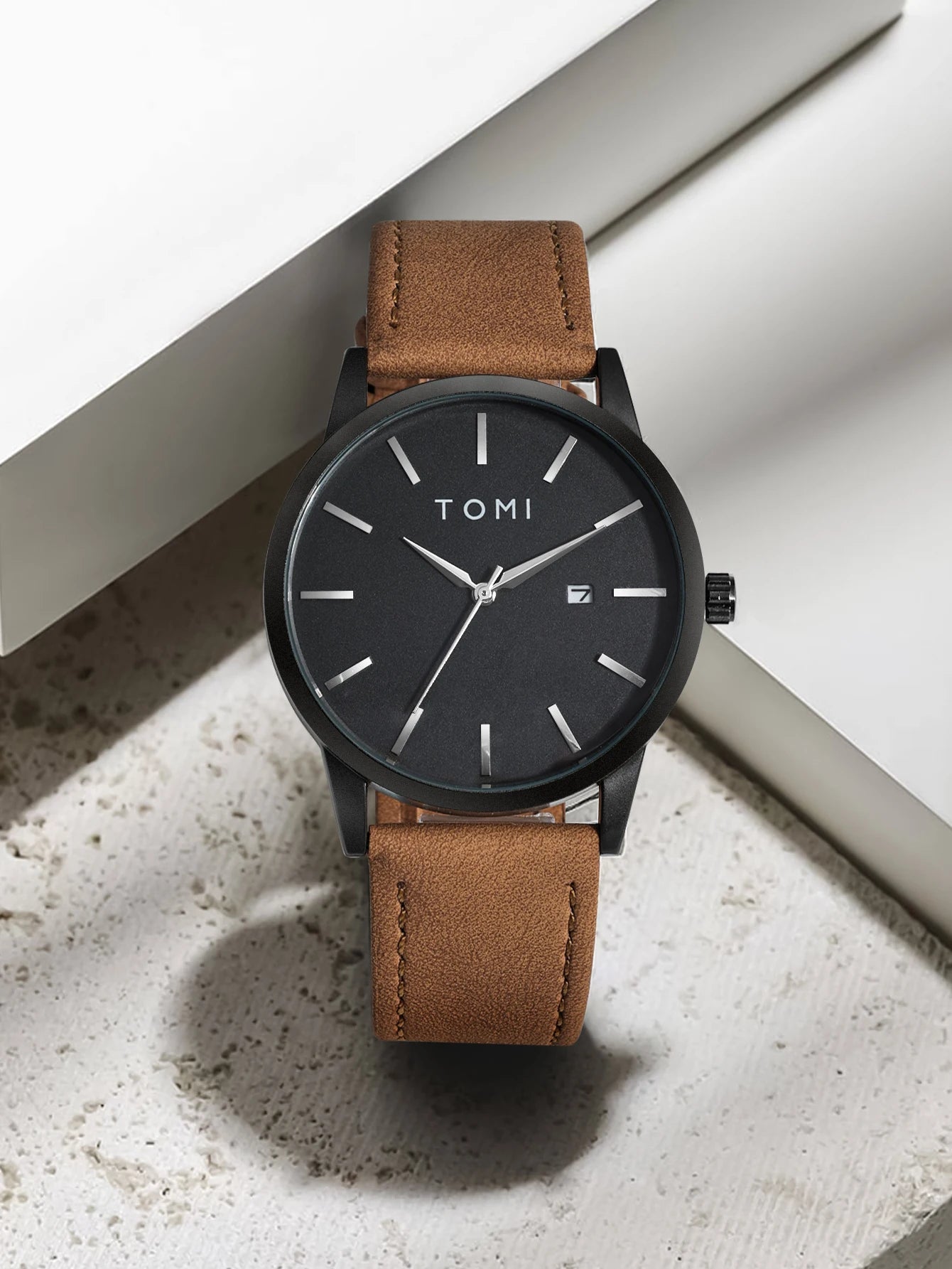 Hot Selling TOMI Men's 4PCS Gift Box Set Watch Minimalist Casual Men's Quartz Watch Tie Clip Sleeve Buckle Clock Gift Relojes