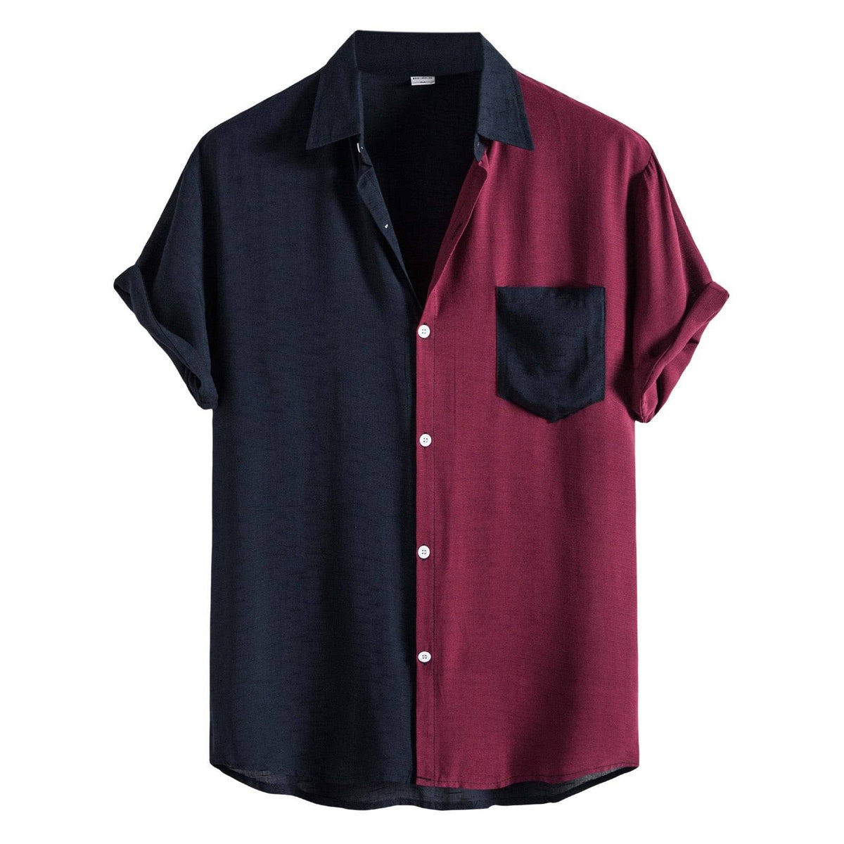 Camisa de manga curta de duas cores