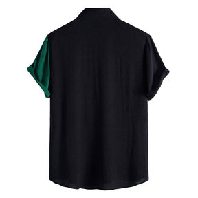 Camisa de manga curta de duas cores