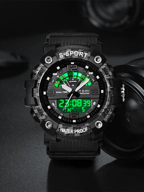 TOMI Men's LED Waterproof Digital Watch Men's Fitness Electronic Watch Multi functional Military Sports Watch Children's Gift