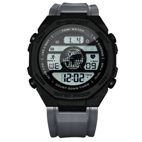 TOMI New Night Light Digital Men Electronic Watch Dual Display Outdoor Waterproof Military Sports Electronic Watch Student Watch