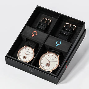 TOMI Classic Simple Couple Quartz Watch Leather Strap Rose Gold Fashion Men's And Women's Watch Casual Business Watch Clock Gift