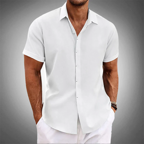 Camisa de manga curta de algodão e linho OLIVER™
