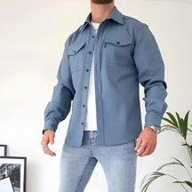 Casaco de Lapela de manga longa masculino.