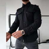 Casaco de Lapela de manga longa masculino.