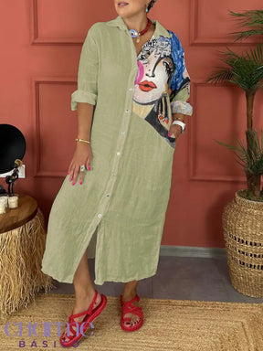 Chemise Vestido Social Elegante Camisão Manga Longa Botões