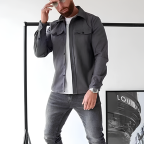 Casaco de Lapela de manga longa masculino.