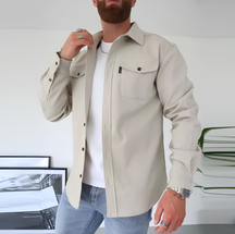 Casaco de Lapela de manga longa masculino.