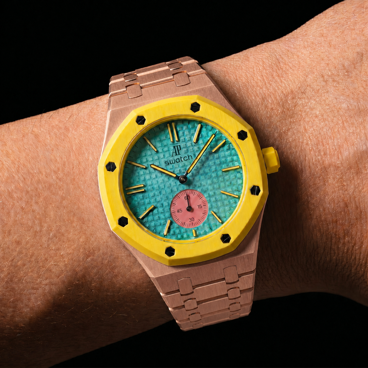 Ouro Rosé — Pulseira de Metal — Savonnette