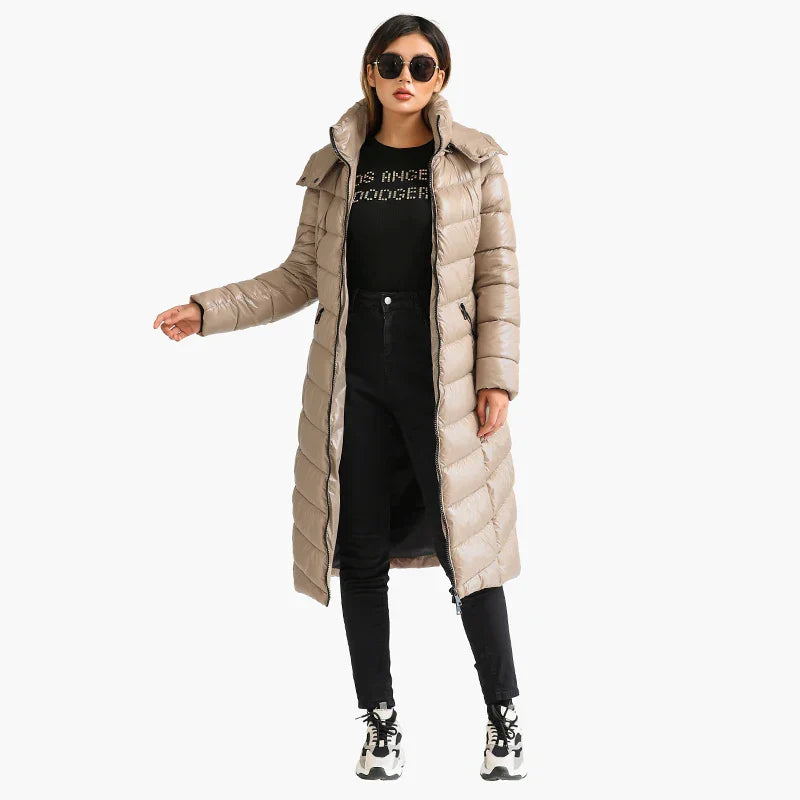 Jaqueta Parka Feminina Puffer Bege Elegance - Megalinz