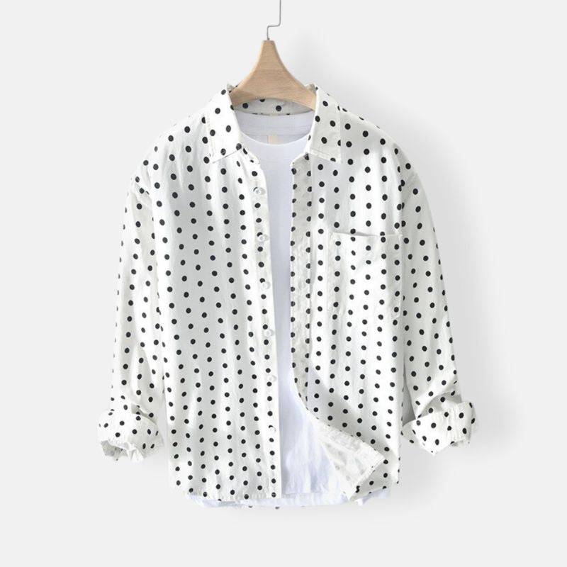 Camisa Antonios de algodão puro com estampado de pontos