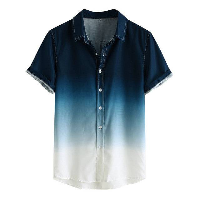 Camisa Solta de Algodão Gradiente